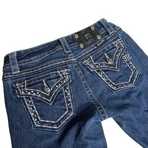 Miss Me Mid-Rise Bootcut Jeans Size 25| Buckle Rhinestone‎ Detail| Y2K Western